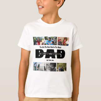Papa, we houden van je – Vaderdag 6 foto collage T-shirt