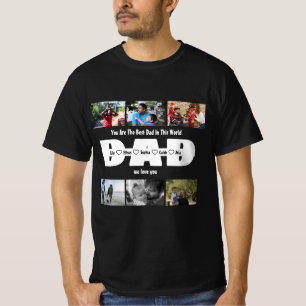 Papa, we houden van je – Vaderdag 6 foto collage T-shirt