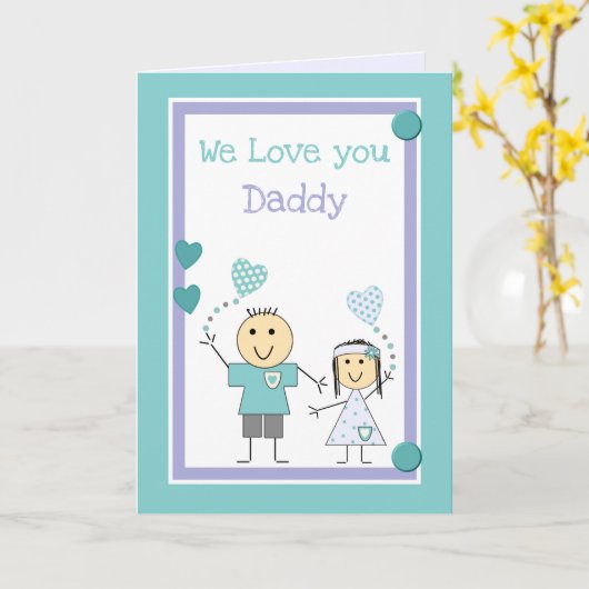 Papa We houden van je verjaardag groet Kaart (Gele Bloem)