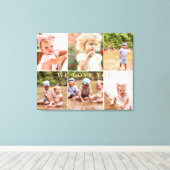 Papa We houden van je zes foto's Collage II Canvas Afdruk (Insitu (Houten vloer))