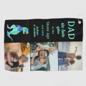 Papa we houden van jou 3 fotocollage grappig golfhanddoek (Horizontaal)