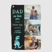 Papa we houden van jou 3 fotocollage grappig golfhanddoek (Voorkant)