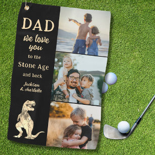 Papa we houden van jou 3 fotocollage grappig golfhanddoek