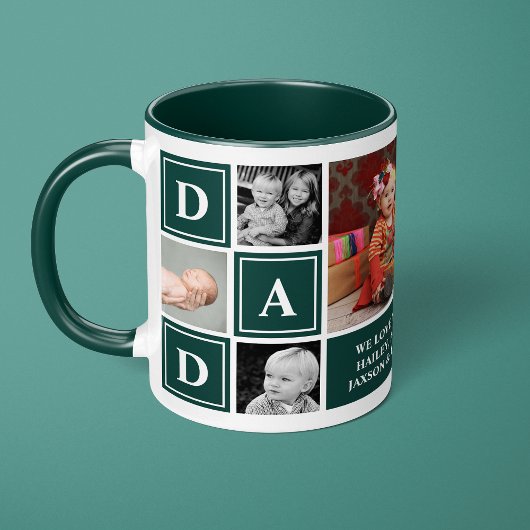 Papa we houden van jou Hunter Green aangepaste fot Mok