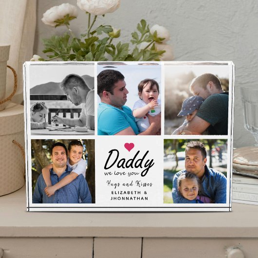 Papa we houden van jou Script Vader 5 Aangepaste C Fotoblokken
