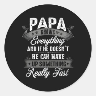 Papa weet alles 60ste vaderdag ronde sticker