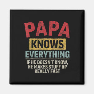 Papa weet alles grappig Vader & #; s Day Papa Magneet