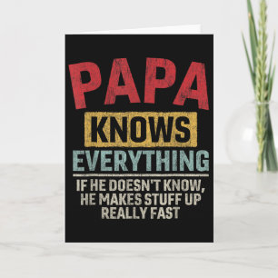 Papa Weet Alles Grappige Vaderdag Papa  Kaart