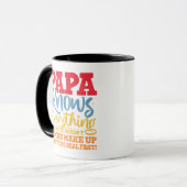 PAPA Weet Alles Vaderdag Cool Papa Funny Mok (Voorkant links)