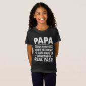 papa weet alles Vaderdag grappig T-shirt (Voorkant volledig)