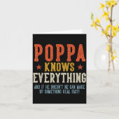 Papa weet alles vaderdag retro vintage kaart (Gele Bloem)