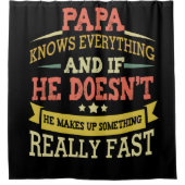 Papa weet alles wat hij snel maakt douchegordijn (Voorkant)