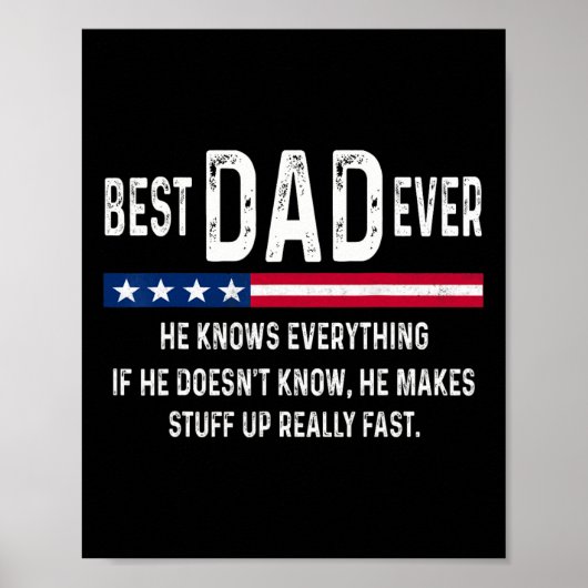 Papa weet ooit alles grappige vaders dag dada f poster (Voorkant)