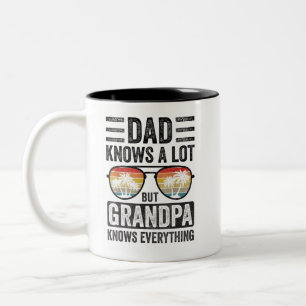 Papa weet veel, maar opa weet alles tweekleurige koffiemok
