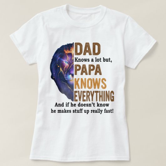 Papa weet veel, maar papa weet alles shirt (Design voorkant)