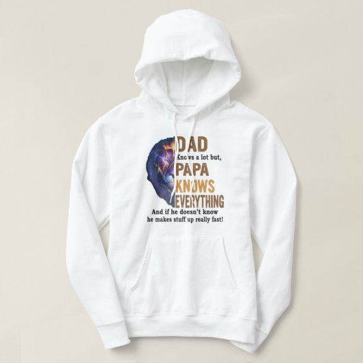 Papa weet veel, maar papa weet alles shirt (Design voorkant)
