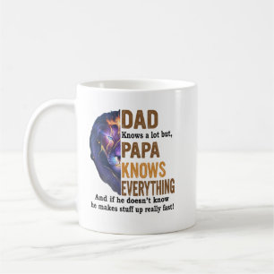 Papa weet veel, maar papa weet alles shirt koffiemok