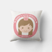 Papa Weinig Prinses, Leuke Prinses met Tiara Kussen (Achterkant)