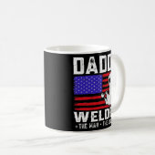 Papa Welder het Man De Legende Amerikaanse vlag Koffiemok (Voorkant rechts)