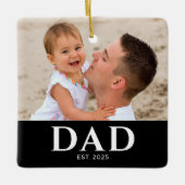 Papa Werd Vader Foto Aandenken Keramisch Ornament (Voorkant)