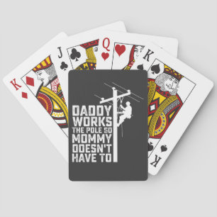 Papa werkt op de paal zodat mama dat niet hoeft pokerkaarten