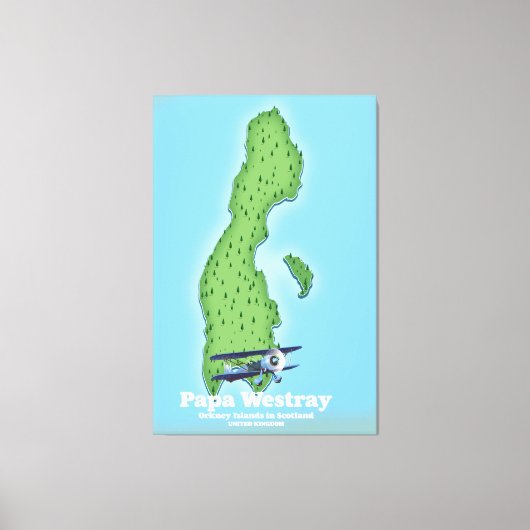 Papa Westray Schotland kaart. Canvas Afdruk (Voorkant)
