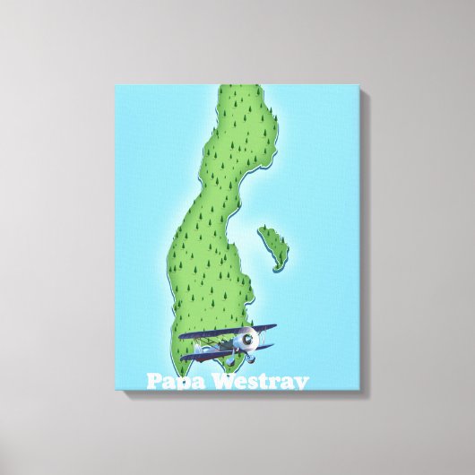 Papa Westray Schotland kaart. Canvas Afdruk (Voorkant)