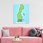 Papa Westray Schotland kaart. Canvas Afdruk (Insitu (Woonkamer))