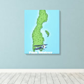 Papa Westray Schotland kaart. Canvas Afdruk (Insitu (Houten vloer))