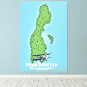 Papa Westray Scotland kaart. Canvas Afdruk (Insitu (Houten vloer))