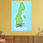 Papa Westray Scotland kaart. Canvas Afdruk (Insitu (Woonkamer))