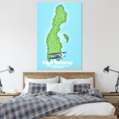 Papa Westray Scotland kaart. Canvas Afdruk (Insitu (Slaapkamer))