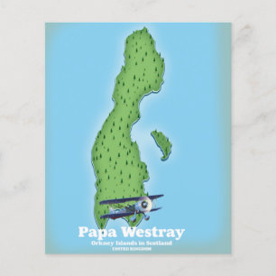 Papa Westray Scotland kaart. Flyer