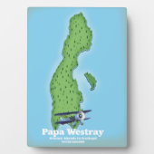 Papa Westray Scotland kaart. Fotoplaat (voorkant)