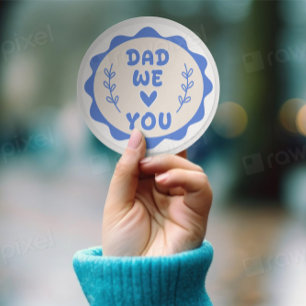 Papa wij houden van je Cute Vaderdag cadeau Ronde Sticker