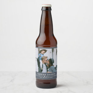 Papa wij houden van jou Moderne Vaderdag foto Bier Etiket