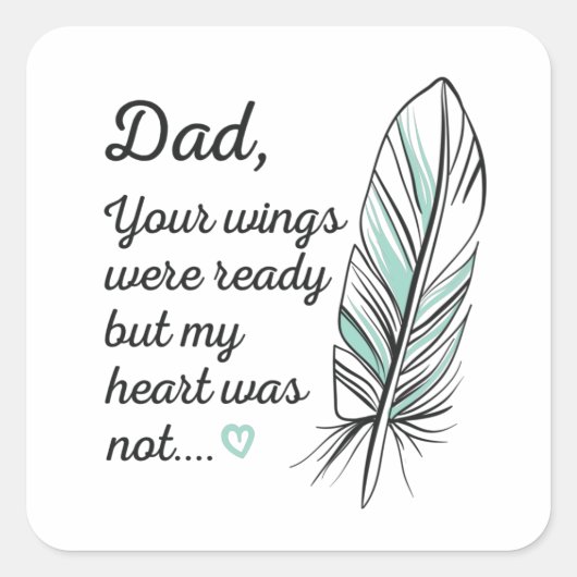 Papa Wings was klaar voor mijn hart, niet voor her Vierkante Sticker (Voorkant)