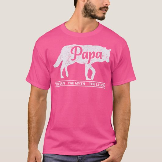 Papa Wolf Het Man De mythe De legende T-shirt (Voorkant)