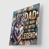 Papa: Wolf, Man, mythe, legende Vierkante Klok (Hoek)