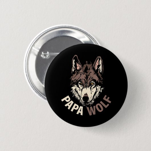Papa Wolf Ronde Button 5,7 Cm (Voorkant /achterkant)