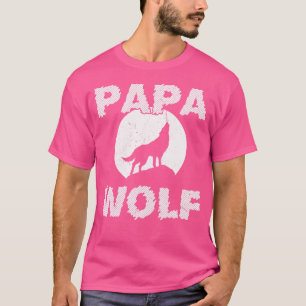 Papa Wolf Wolven Grappig Vader Vader Vader Vaderda T-shirt