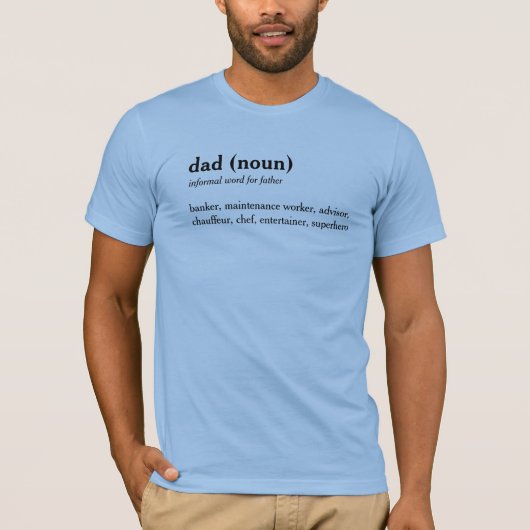 Papa woordenboek definitie aangepaste tekst t-shir t-shirt (Voorkant)