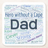 Papa Word Cloud Design Paper-Onderzetters Kartonnen Onderzetters (Voorkant)