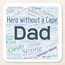 Papa Word Cloud Design Paper-Onderzetters Kartonnen Onderzetters