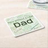 Papa Word Cloud DesignPaper-Onderzetters Kartonnen Onderzetters (Schuin)