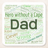 Papa Word Cloud DesignPaper-Onderzetters Kartonnen Onderzetters (Voorkant)
