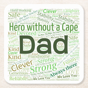 Papa Word Cloud DesignPaper-Onderzetters Kartonnen Onderzetters