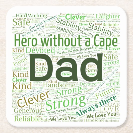 Papa Word Cloud DesignPaper-Onderzetters Kartonnen Onderzetters (Voorkant)
