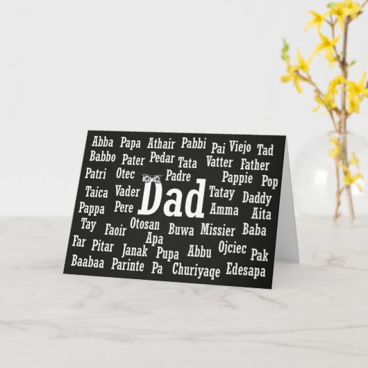 Papa Word Cloud in Kaart vreemde talen (Gele Bloem)
