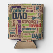 Papa Word Cloud Text Vaderdag Typografie Blikjeskoeler (Voorkant)